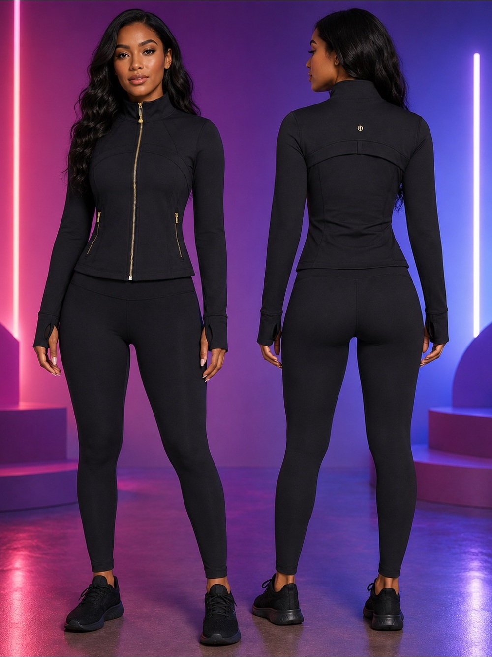 lululemon athletica Black High-Rise Leggings & Zip Jacket